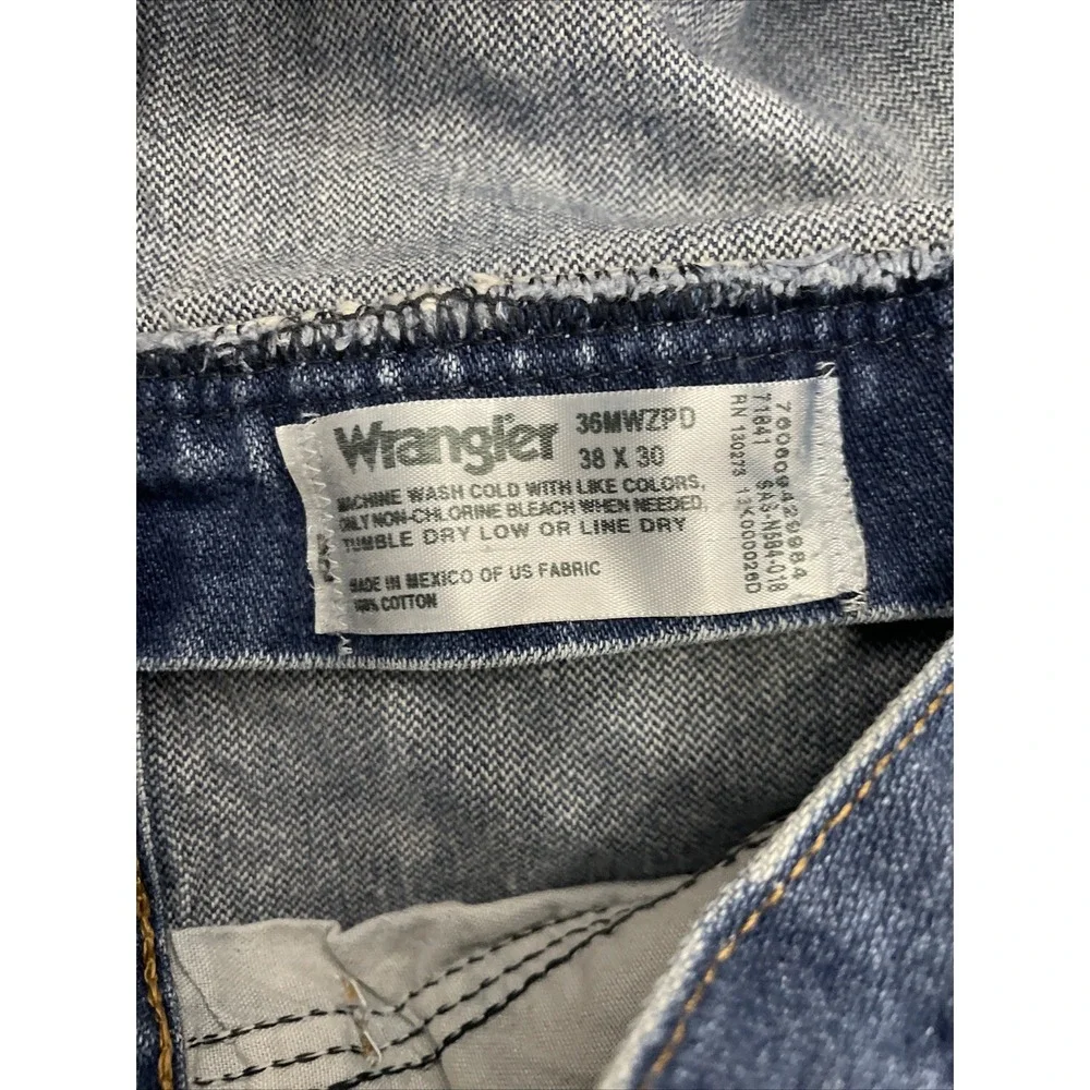 Vintage Wrangler 36MWZ Pro Rodeo Slim Fit Blue Denim‎ Natural Jeans Men's 38X30